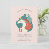 Magische Unicorn Birthday Kaart (Staand voorkant)