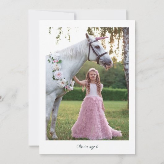 Magische Unicorn Birthday Kaart (Achterkant)