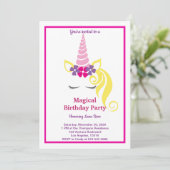 Magische Unicorn Birthday Kaart (Staand voorkant)