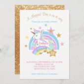 Magische Unicorn Birthday Kaart (Voorkant / Achterkant)