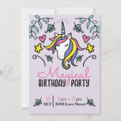 Magische Unicorn Birthday Kaart (Voorkant)