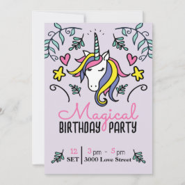 Magische Unicorn Birthday Kaart