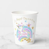 Magische Unicorn Birthday Papieren Bekers (Achterkant)