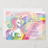 Magische Unicorn Birthday Rainbow Fairytale Kaart (Voorkant)