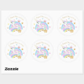 Magische Unicorn Birthday Ronde Sticker (Vel)