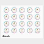 Magische Unicorn Birthday Ronde Sticker (Vel)