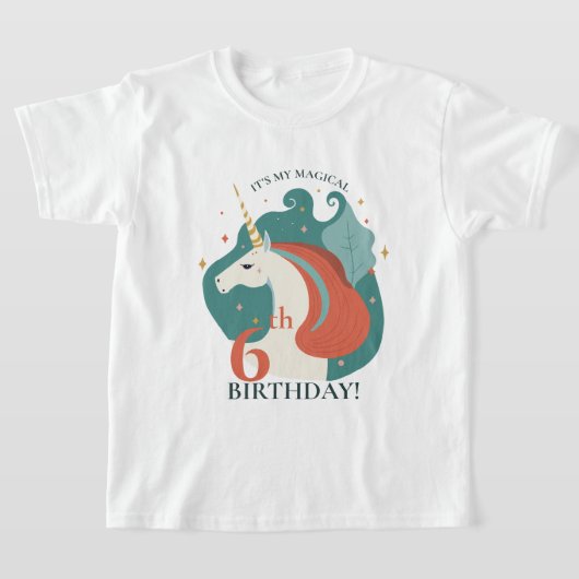 Magische Unicorn Birthday T-shirt (Laagn)