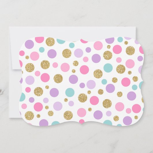 Magische Unicorn Birthday Uitnodiging Roze Gold (Achterkant)