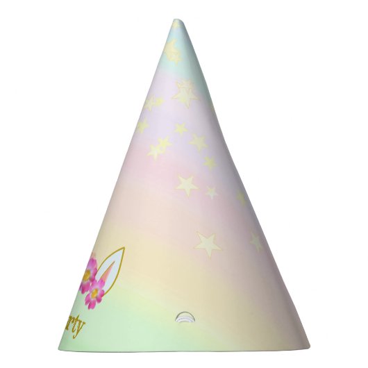 Magische unicorn, bloemen en sterren feesthoedjes (Rechts)