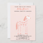 Magische Unicorn Blush Pink Baby shower Uitnodigin Kaart (Voorkant)
