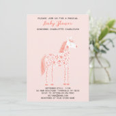 Magische Unicorn Blush Pink Baby shower Uitnodigin Kaart (Staand voorkant)