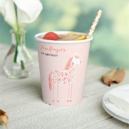 Magische Unicorn Blush Pink Birthday Party Papieren Bekers