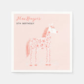 Magische Unicorn Blush Pink Birthday Party Servet (Voorkant)