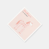 Magische Unicorn Blush Pink Birthday Party Servet (Hoek)