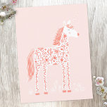 Magische Unicorn Blush Pink Briefkaart<br><div class="desc">Verdomd magisch eenhoornzwart roze ontwerp. Originele kunst van Nic Squirrell.</div>