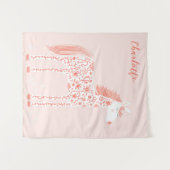 Magische Unicorn Blush Pink op maat Wandkleed (Voorkant (horizontaal))