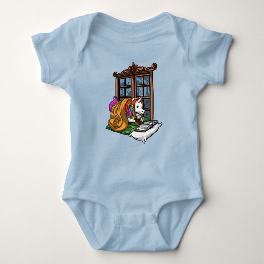 Magische Unicorn Book Reading Literature Geek Romper (Voorkant)