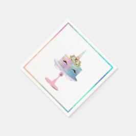 Magische Unicorn Cake | Fantastische Waterverf Servet