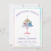 Magische Unicorn Cake | Fantasy Waterverf Birthday Kaart (Voorkant)