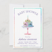 Magische Unicorn Cake | Fantasy Waterverf Shower Kaart (Voorkant)