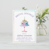 Magische Unicorn Cake | Fantasy Waterverf Shower Kaart (Staand voorkant)