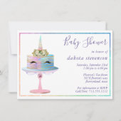 Magische Unicorn Cake | Fantasy Waterverf Shower Kaart (Voorkant)