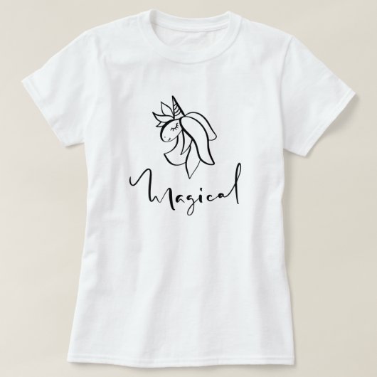 Magische Unicorn Calligraphy T-Shirt (Design voorkant)