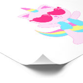 Magische unicorn Cat cartoon - Kies achterkleur Foto Afdruk (Hoek)