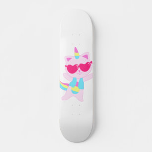 Magische unicorn Cat cartoon - Kies achterkleur Persoonlijk Skateboard