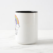Magische Unicorn Coffee Drink Lover Tweekleurige Koffiemok (Center)