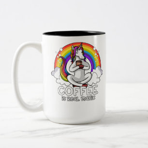 Magische Unicorn Coffee Drink Lover Tweekleurige Koffiemok