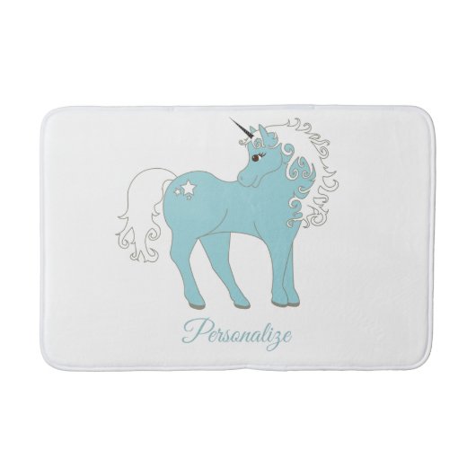 Magische Unicorn Cute en Schattig met Star Badmat (Voorkant)