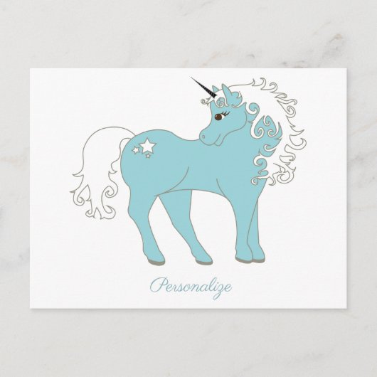Magische Unicorn Cute en Schattig met Star Briefkaart (Voorkant)