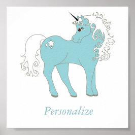 Magische Unicorn Cute en Schattig met Star Poster