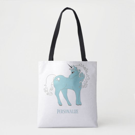 Magische Unicorn Cute en Schattig met Star Tote Bag (Voorkant)