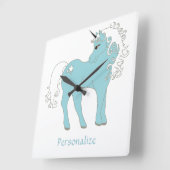 Magische Unicorn Cute en Schattig met Star Vierkante Klok (Hoek)
