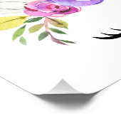 Magische Unicorn, Cute Unicorn, Girl Nursery, Roze Foto Afdruk (Hoek)