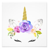 Magische Unicorn, Cute Unicorn, Girl Nursery, Roze Foto Afdruk (Voorkant)