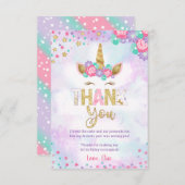 Magische Unicorn Dank je kaarten (Voorkant / Achterkant)