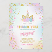 Magische Unicorn Dank u wel! Bedankkaart (Voorkant / Achterkant)