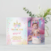 Magische Unicorn Dank u wel! Bedankkaart (Staand voorkant)