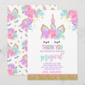 Magische Unicorn Dank u wel! Bedankkaart (Voorkant / Achterkant)