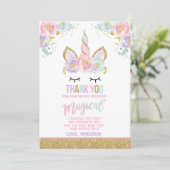 Magische Unicorn Dank u wel! Bedankkaart (Staand voorkant)