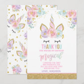 Magische Unicorn Dank u wel! Bedankkaart (Voorkant / Achterkant)