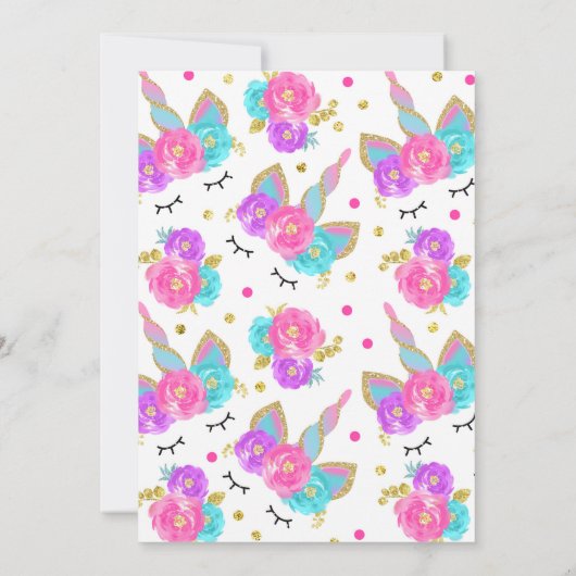 Magische Unicorn Dank u wel! Bedankkaart (Achterkant)