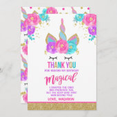 Magische Unicorn Dank u wel! Bedankkaart (Voorkant / Achterkant)