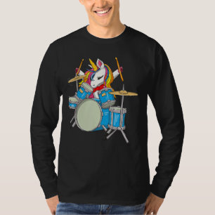 Magische Unicorn die uitspringt als drummer grappi T-shirt
