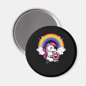Magische Unicorn Donut Lover Rainbow Magneet (Voorkant / Achterkant)