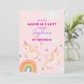 Magische Unicorn Dreamland Uitnodiging (Staand voorkant)