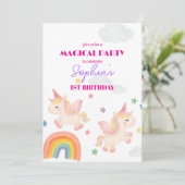 Magische Unicorn Dreamland Uitnodiging (Staand voorkant)